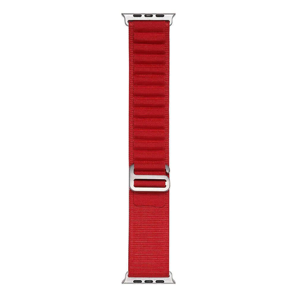 Apple Watch Uyumlu Hasır Kordon – Kırmızı