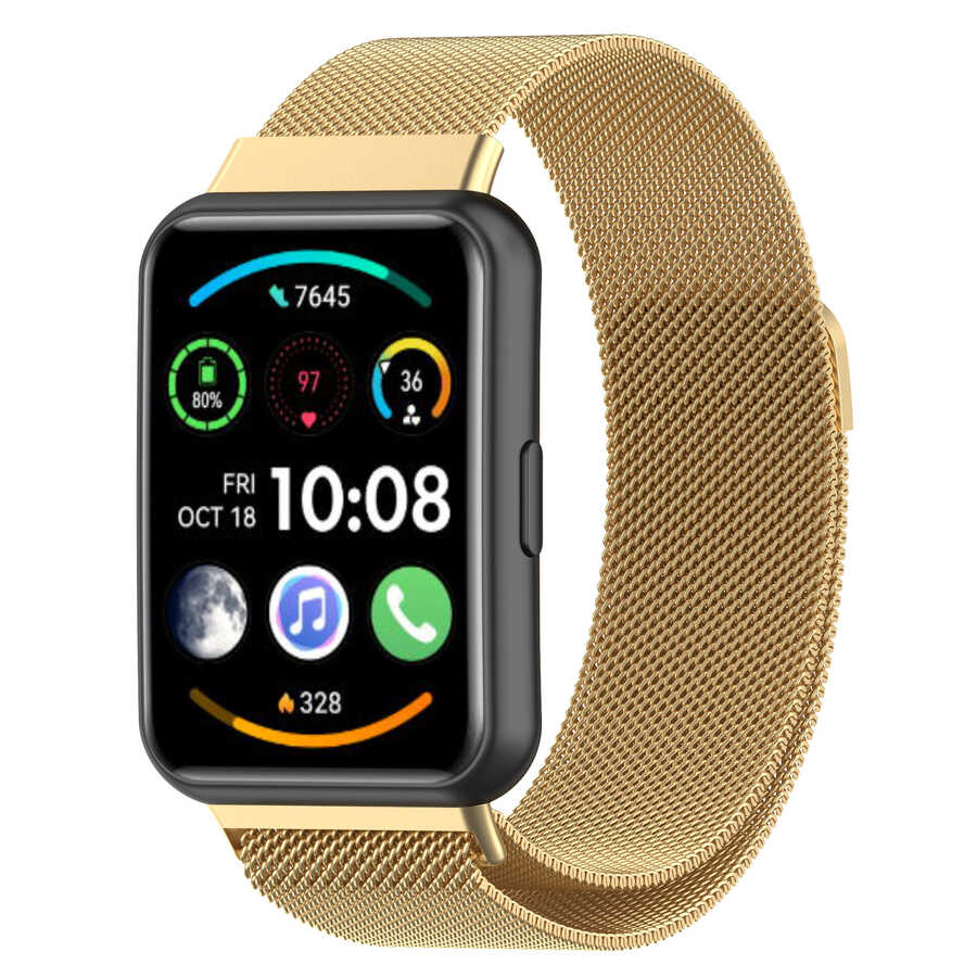 Huawei Watch Fit 2 Uyumlu Metal Kordon – Gold