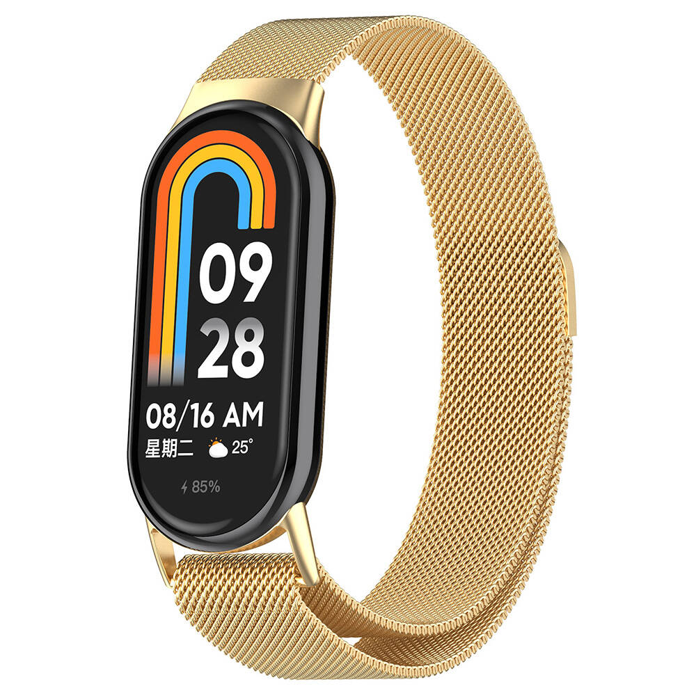 Xiaomi Smart Band 8 Uyumlu Metal Kordon – Gold