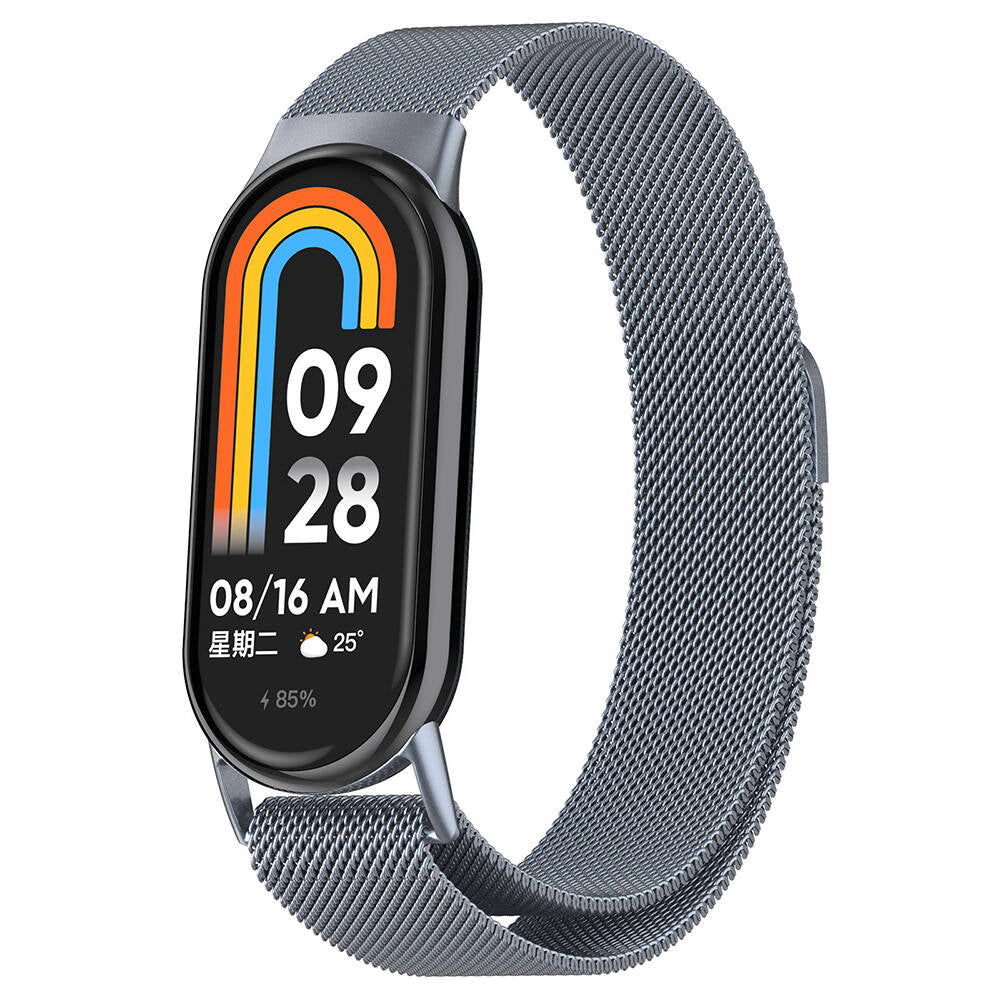 Xiaomi Smart Band 8 Uyumlu Metal Kordon – Gri