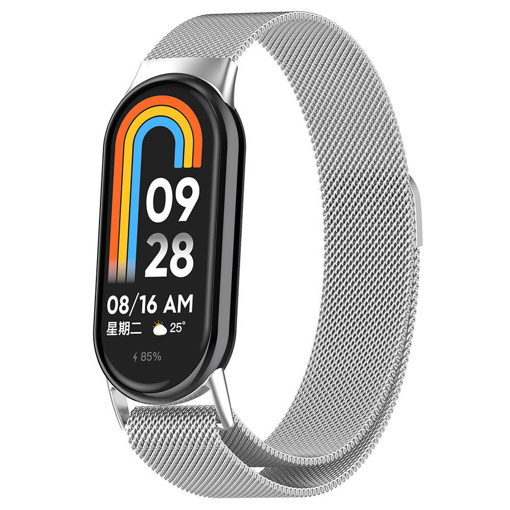 Xiaomi Smart Band 8 Uyumlu Metal Kordon – Gümüş