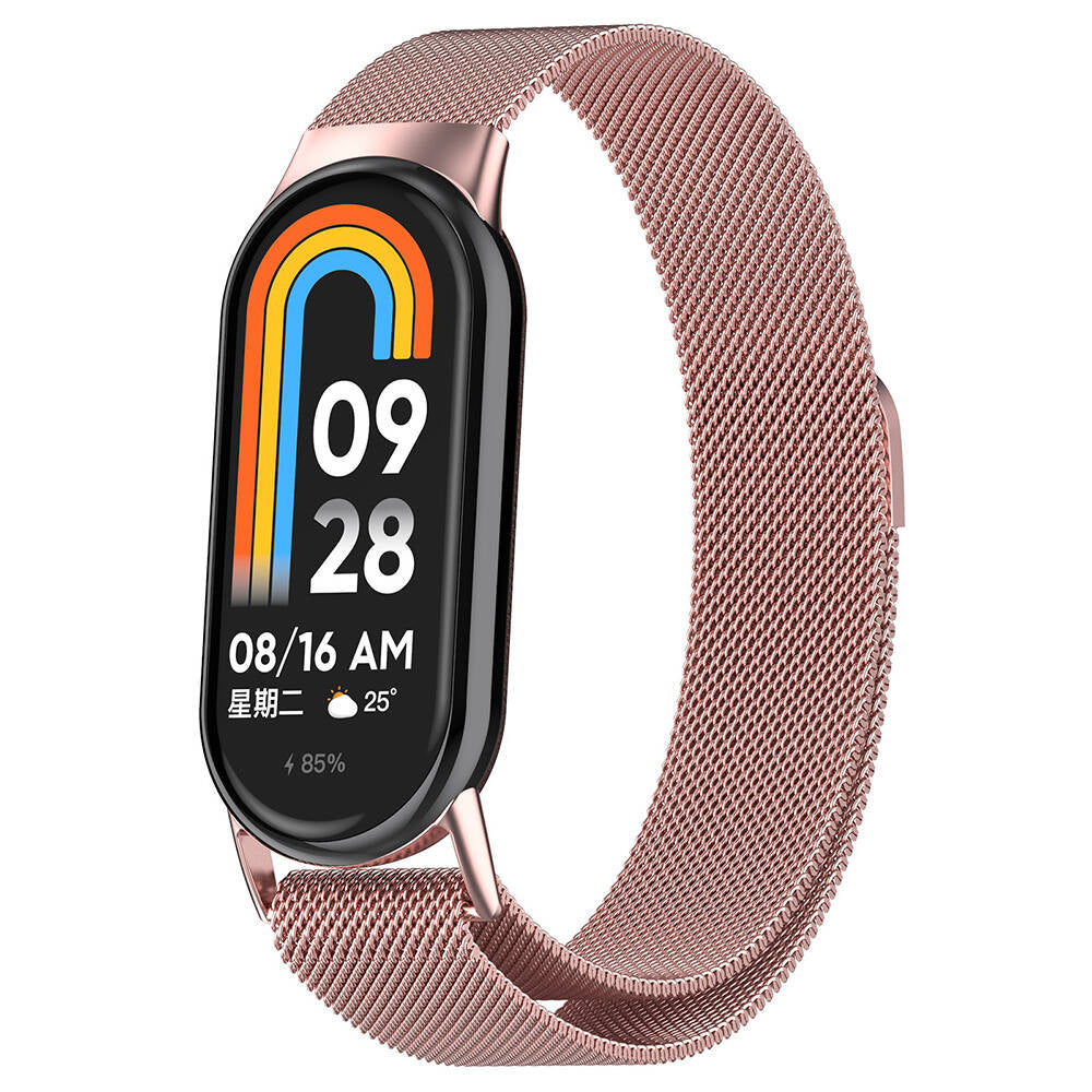 Xiaomi Smart Band 8 Uyumlu Metal Kordon – Pembe