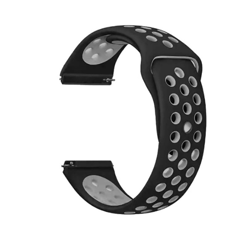 20mm Silikon Akıllı Saat Kordonu – Siyah-Gri