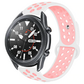 22mm Silikon Akıllı Saat Kordonu – Beyaz-Pembe