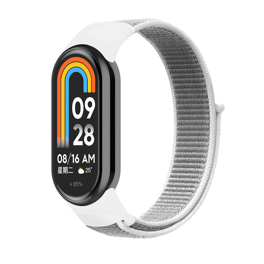 Xiaomi Mi Band 9 / Xiaomi Mi Band 8 Uyumlu Hasır Kordon – Beyaz