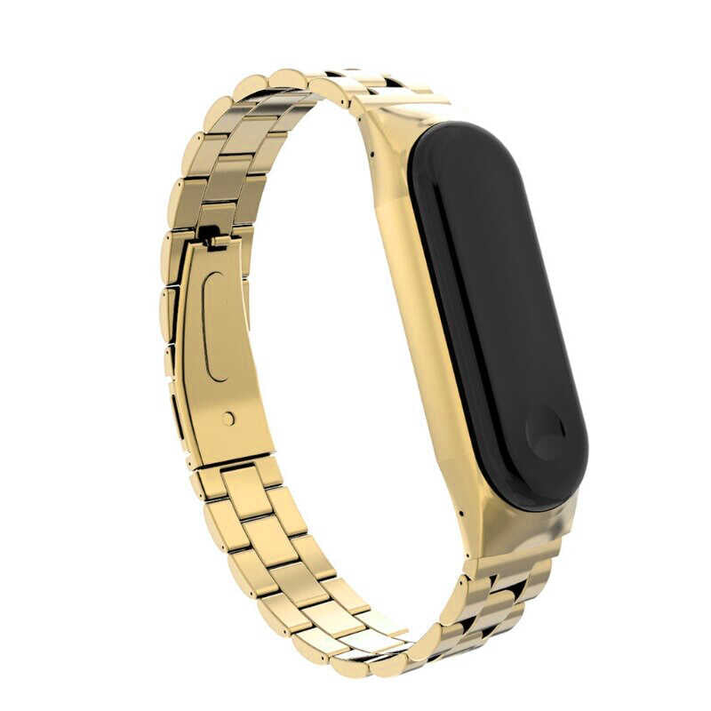 Xiaomi Mi Band 6 / Xiaomi Mi Band 5 Uyumlu Metal Kordon – Gold