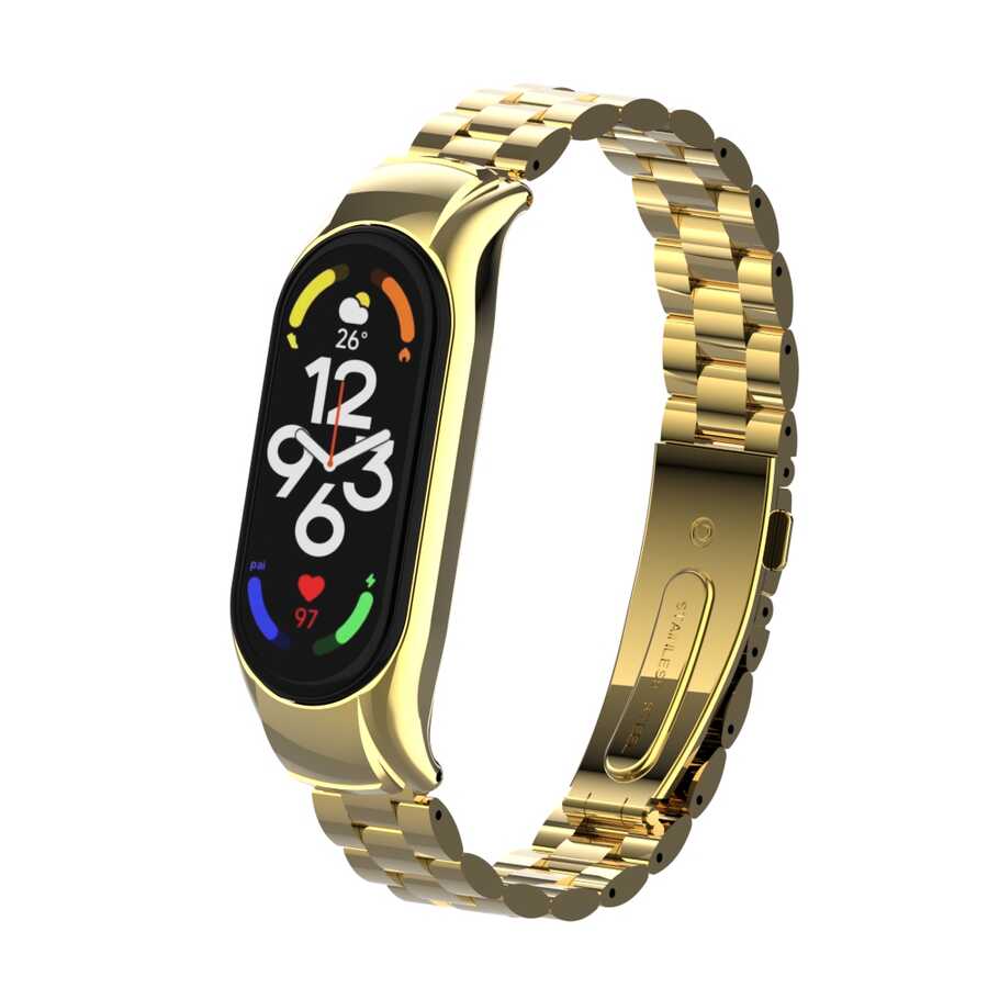 Xiaomi Mi Band 7 Uyumlu Metal Kordon – Gold
