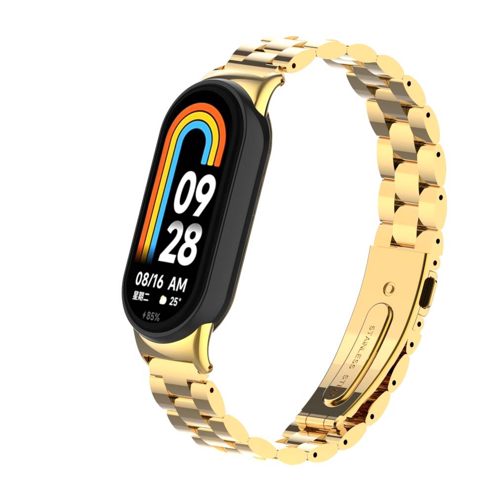 Xiaomi Mi Band 9 / Xiaomi Mi Band 8 Uyumlu Metal Kordon – Gold