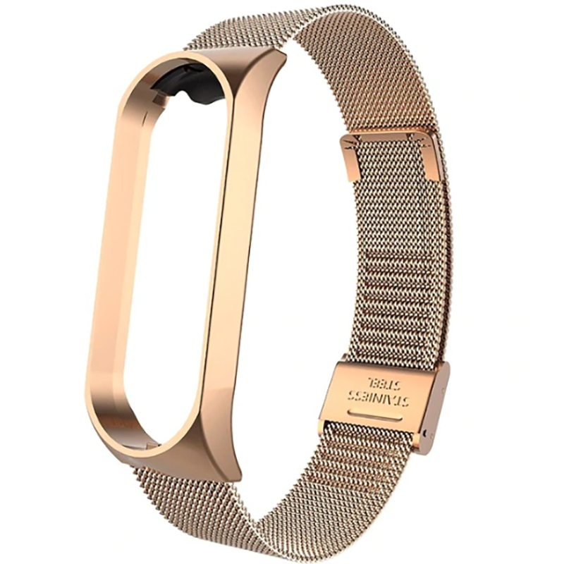 Xiaomi Mi Band 4 / Xiaomi Mi Band 3 Uyumlu Metal Kordon – Gold