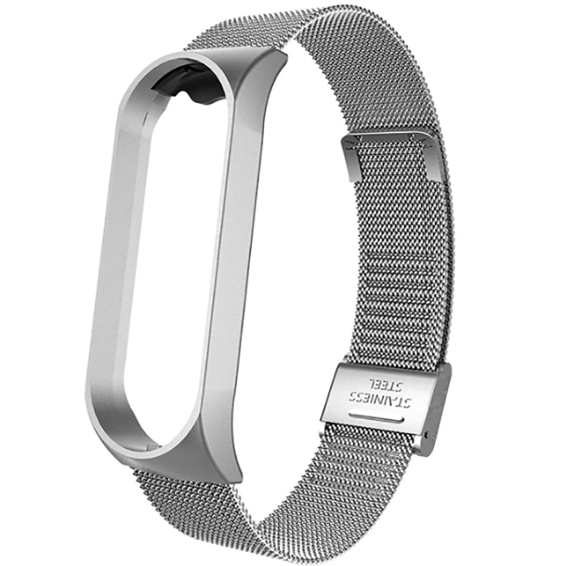 Xiaomi Mi Band 4 / Xiaomi Mi Band 3 Uyumlu Metal Kordon – Gümüş