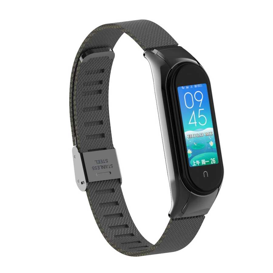 Xiaomi Mi Band 6 / Xiaomi Mi Band 5 Uyumlu Metal Kordon – Siyah