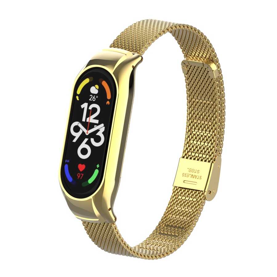 Xiaomi Mi Band 7 Uyumlu Metal Kordon – Gold
