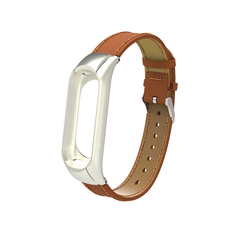 Xiaomi Mi Band 4 / Xiaomi Mi Band 3 Uyumlu Deri Kordon – Kahverengi
