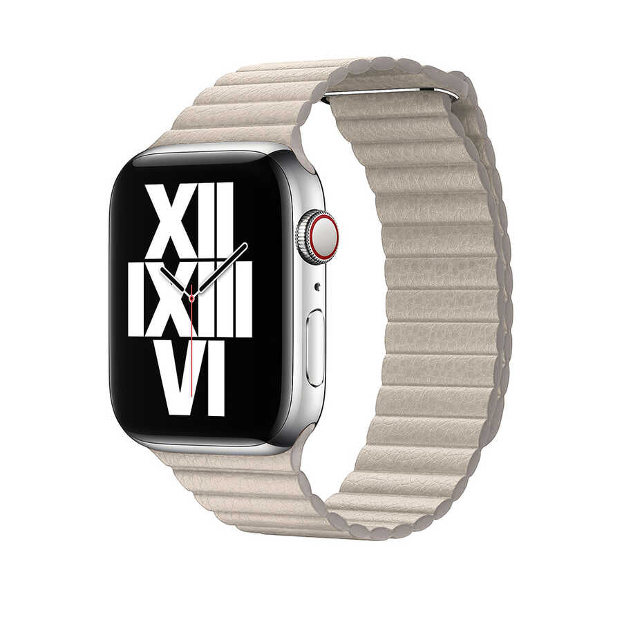 Apple Watch Uyumlu Deri Loop Kordon – Gold
