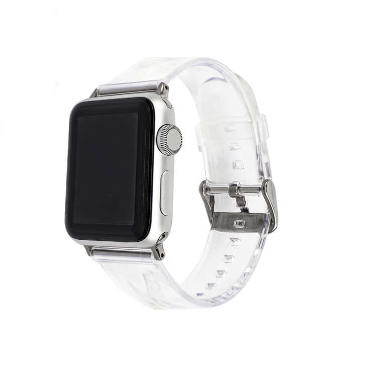 Apple Watch Uyumlu Şeffaf Silikon Kordon