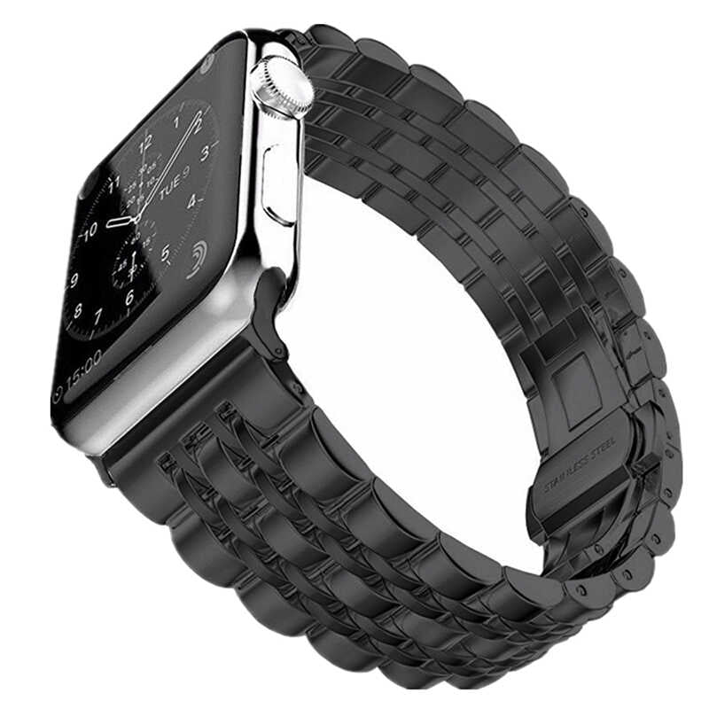 Apple Watch Uyumlu Metal Kordon – Siyah
