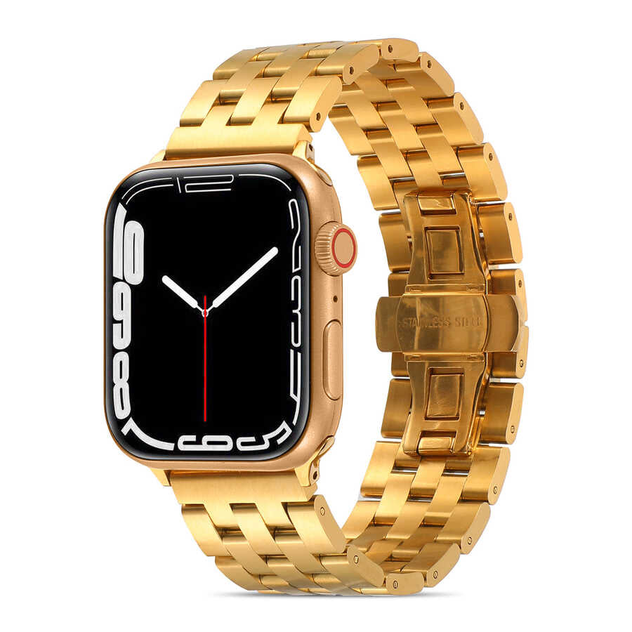 Apple Watch Uyumlu Metal Kordon – Gold