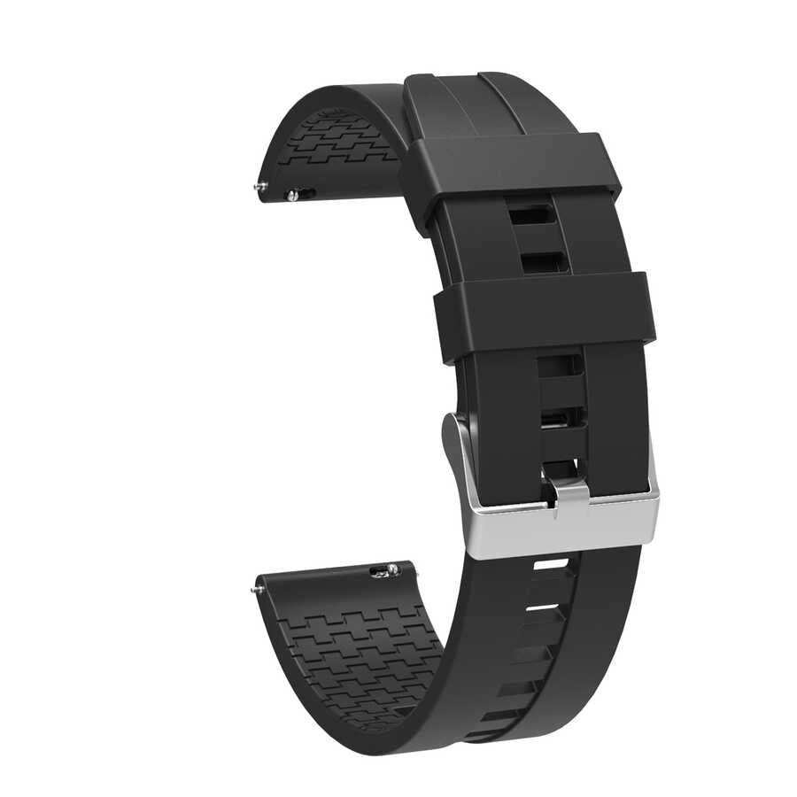 20mm Silikon Akıllı Saat Kordonu – Siyah