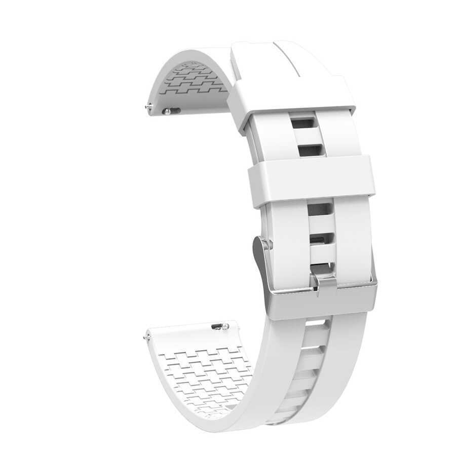 22mm Silikon Akıllı Saat Kordonu – Beyaz