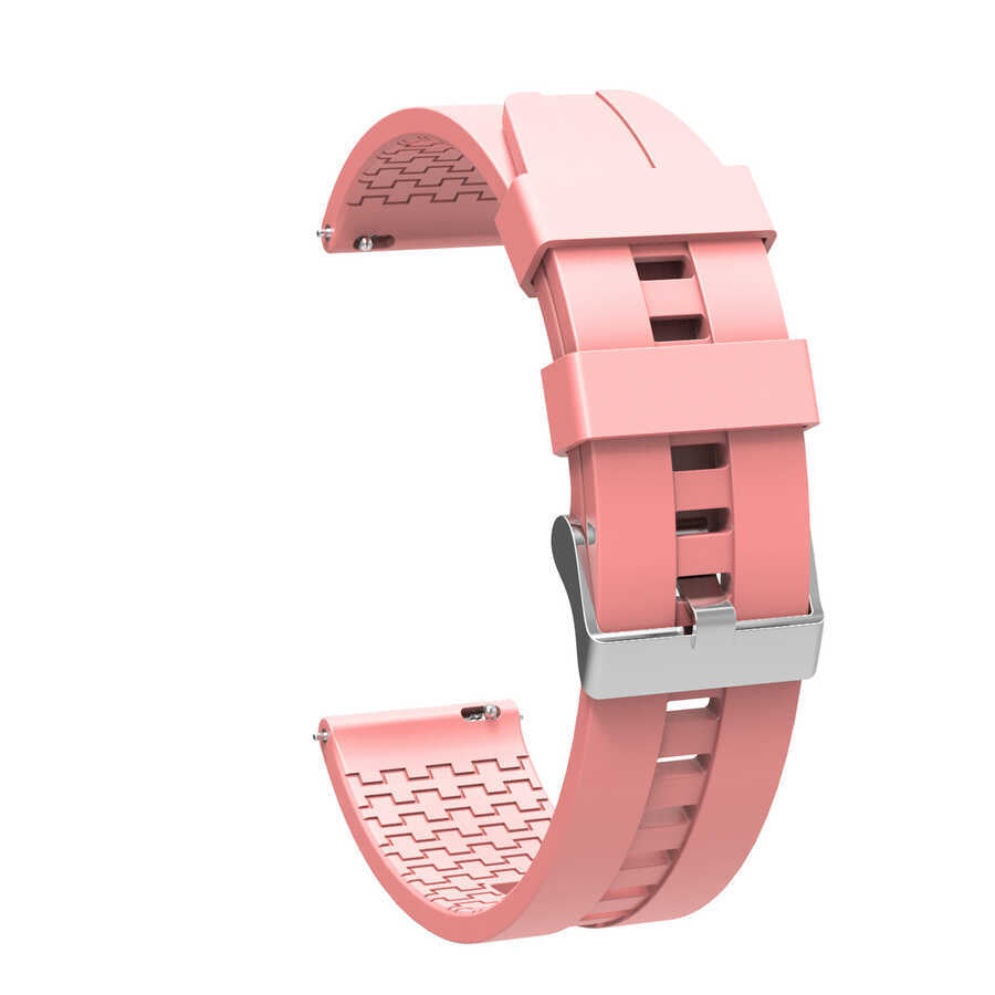 22mm Silikon Akıllı Saat Kordonu – Pembe