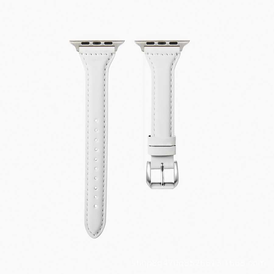Apple Watch Uyumlu Deri Kordon – Beyaz
