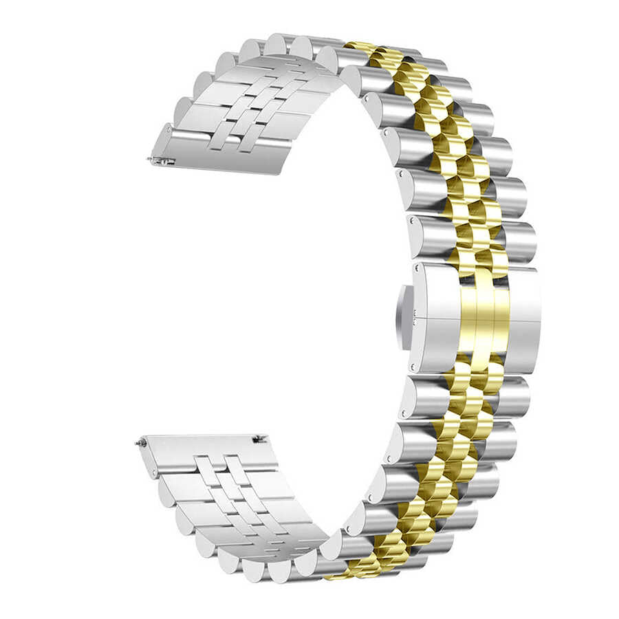 20mm Metal Akıllı Saat Kordonu – Gümüş-Gold