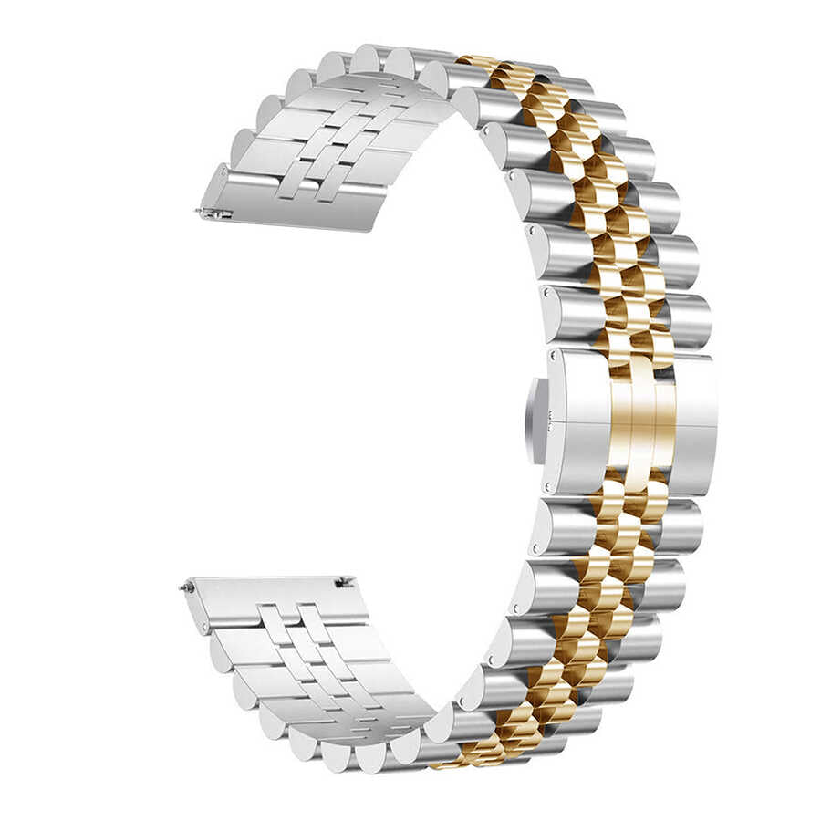 20mm Metal Akıllı Saat Kordonu – Gümüş-Rosegold
