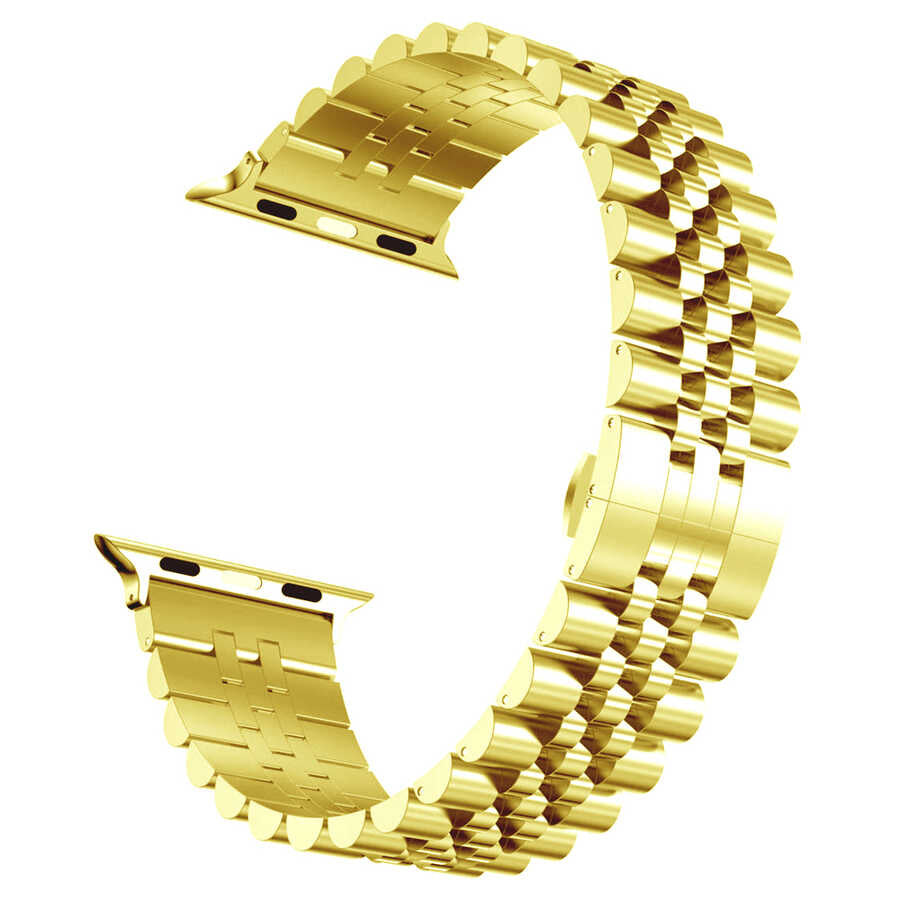 Apple Watch Uyumlu Metal Kordon – Gold