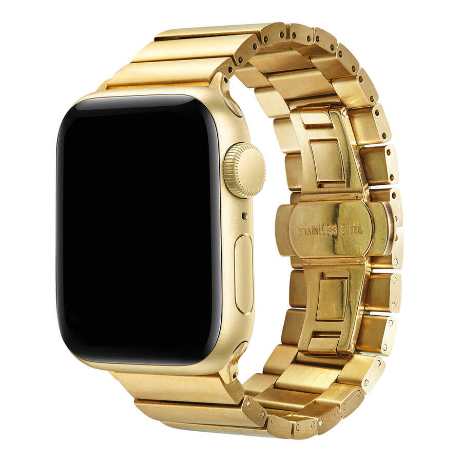 Apple Watch Uyumlu Metal Kordon – Gold