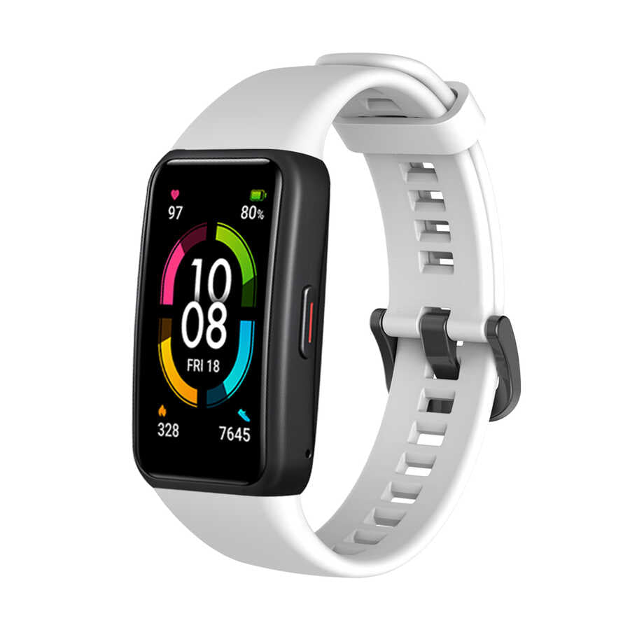 Huawei Band 6 Uyumlu Silikon Kordon – Beyaz