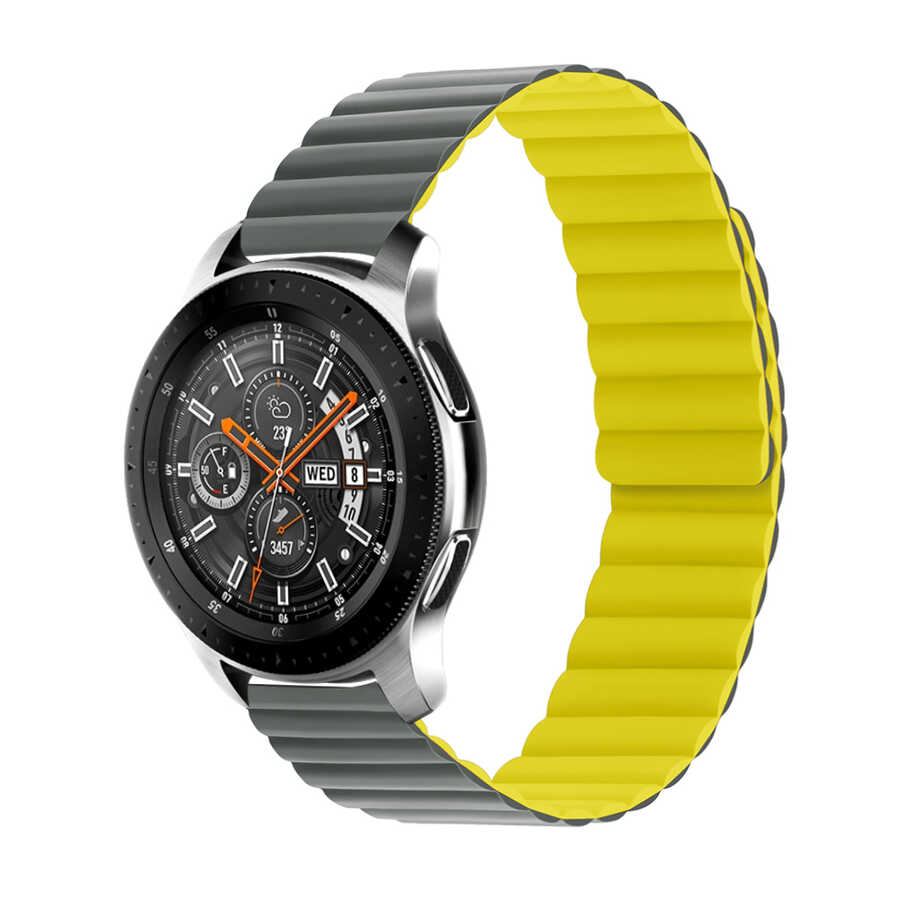 Xiaomi Amazfit Pace ve Diğer Modellerle Uyumlu Kordon – Gri-Sarı
