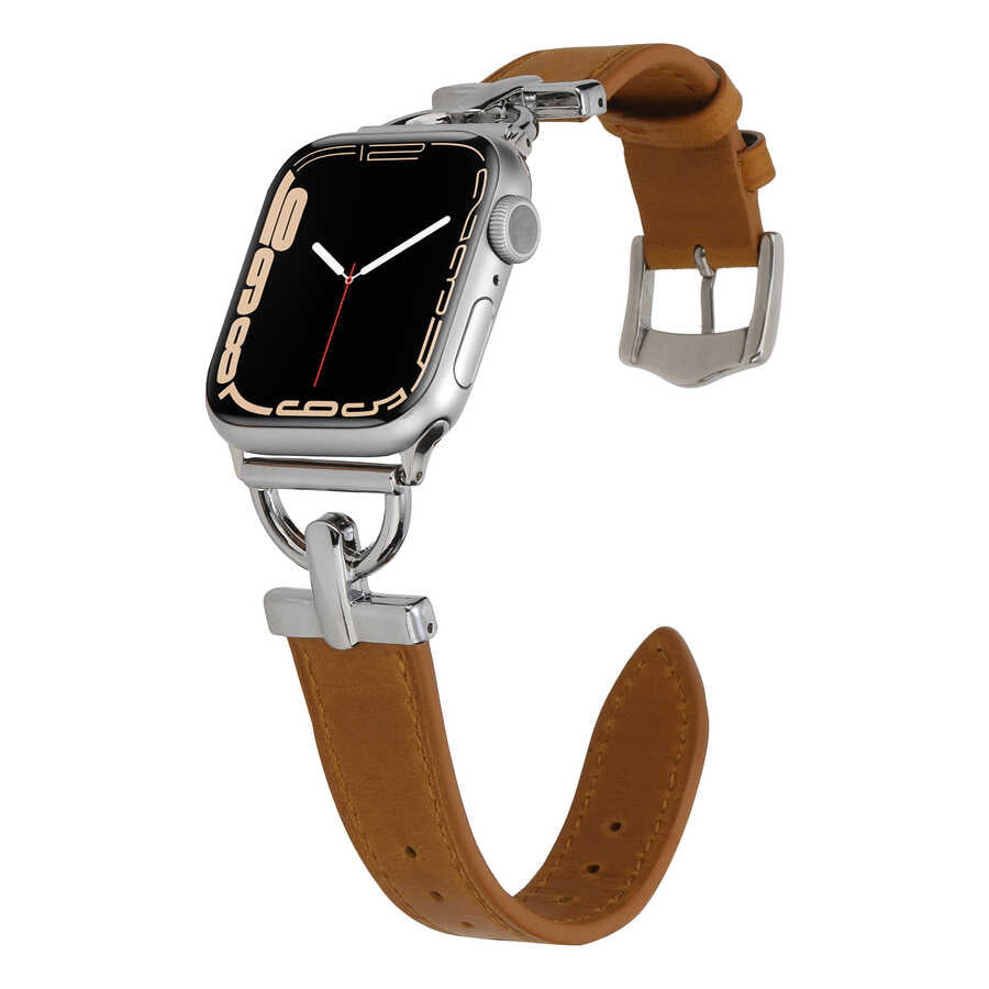 Apple Watch Uyumlu Deri Kordon – Kahverengi
