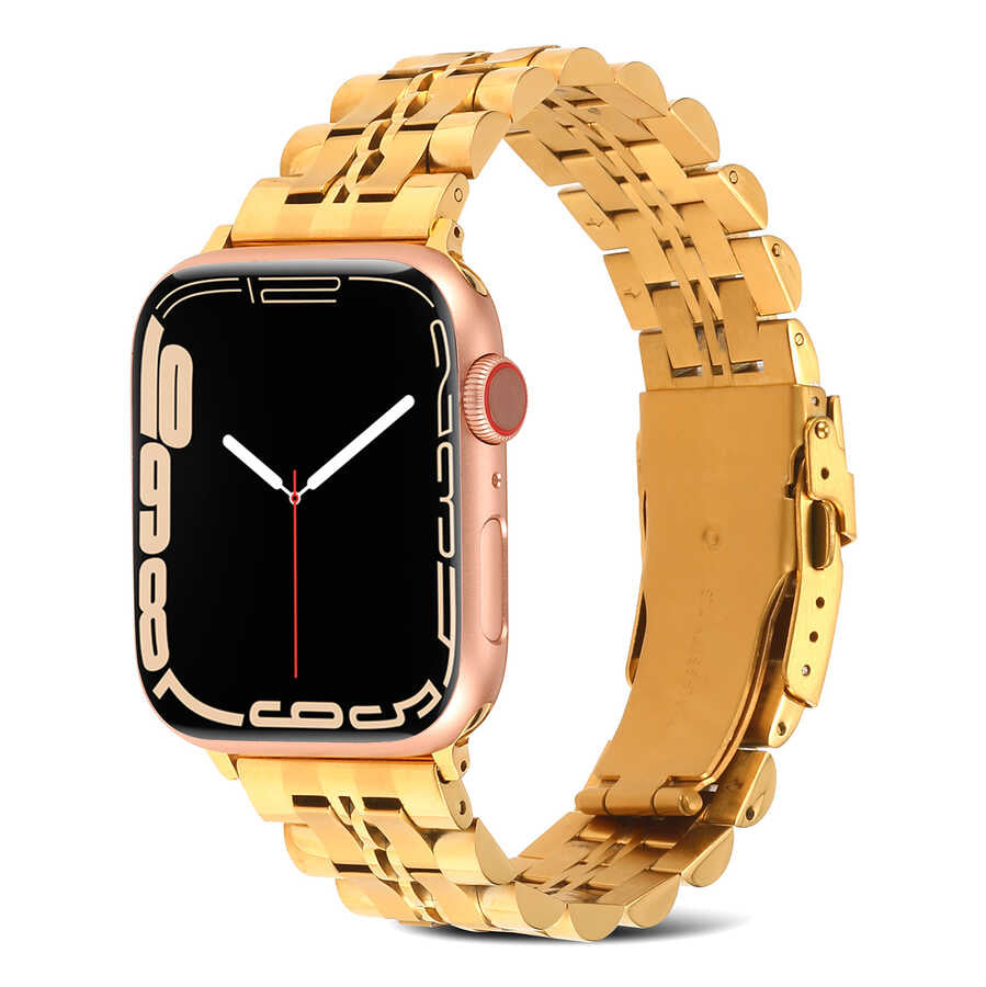 Apple Watch Uyumlu Metal Kordon – Gold