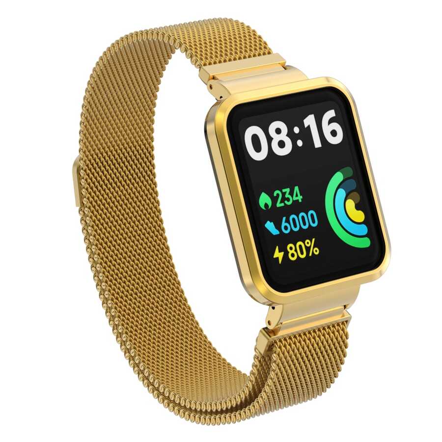 Xiaomi Redmi Watch 2 Lite Uyumlu Metal Kordon – Gold