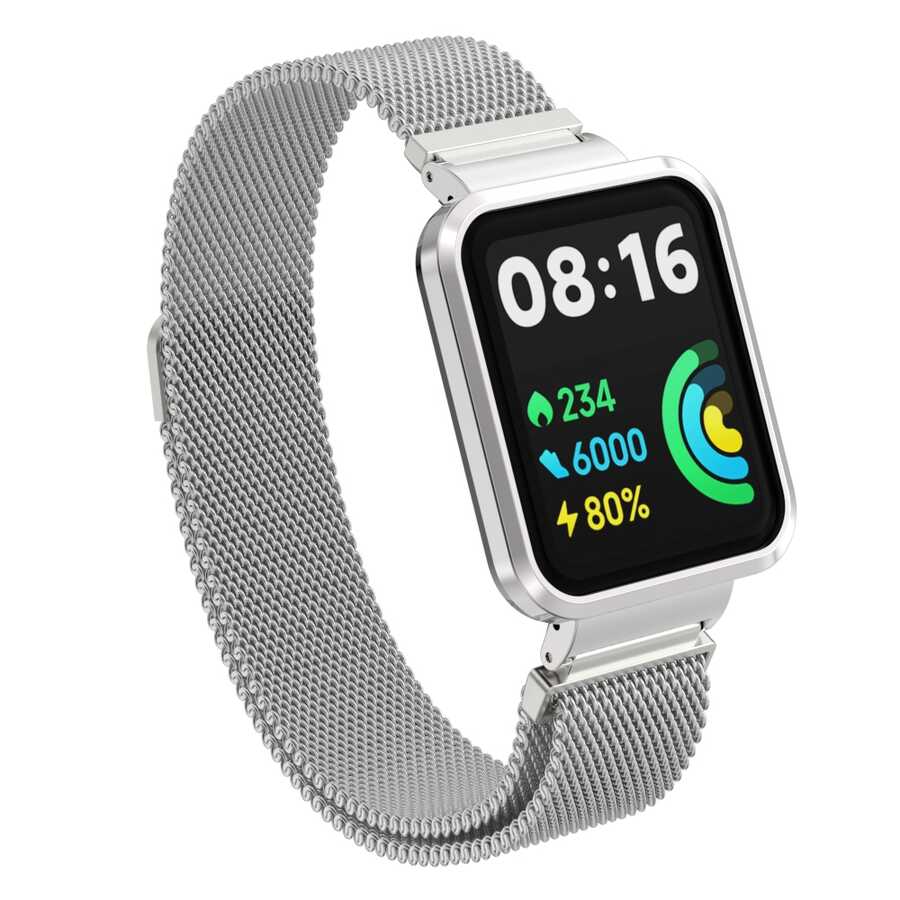 Xiaomi Redmi Watch 2 Lite Uyumlu Metal Kordon – Gümüş
