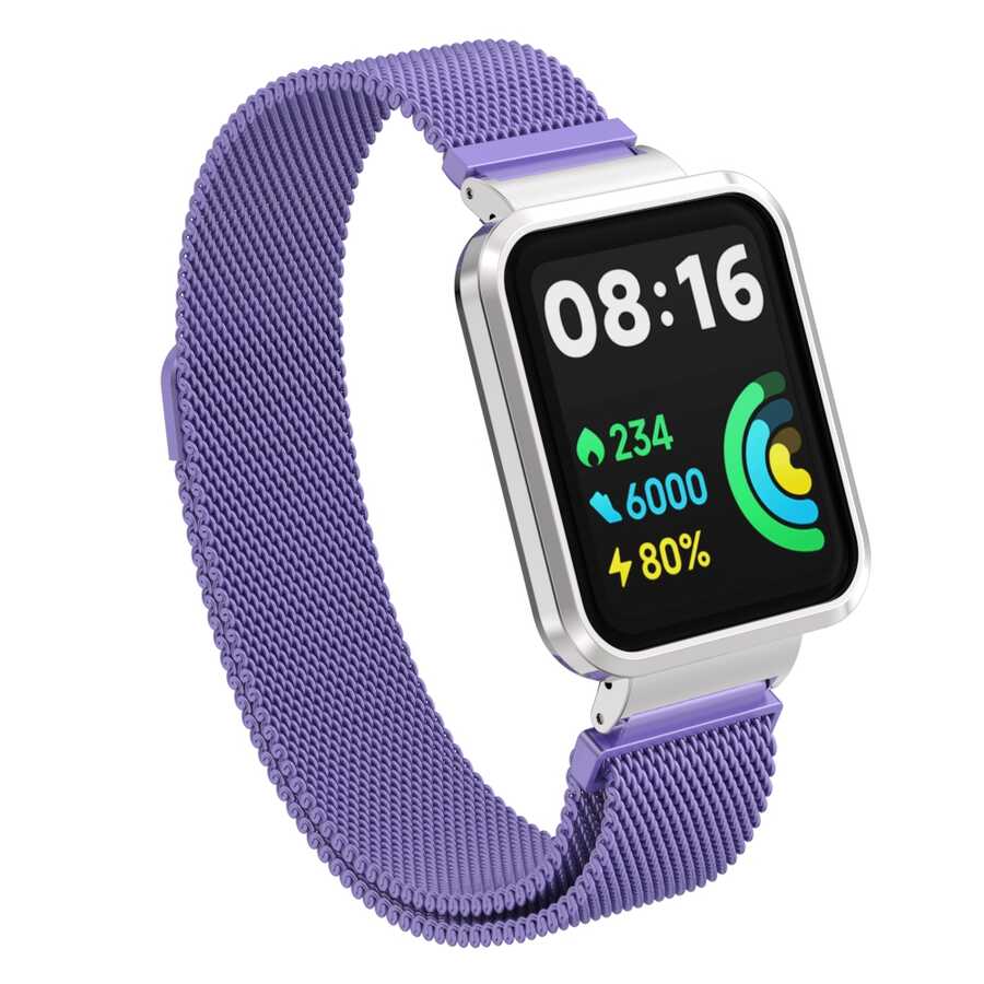 Xiaomi Redmi Watch 2 Lite Uyumlu Metal Kordon – Lila