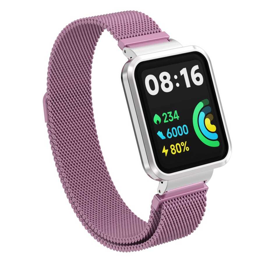 Xiaomi Redmi Watch 2 Lite Uyumlu Metal Kordon – Pembe