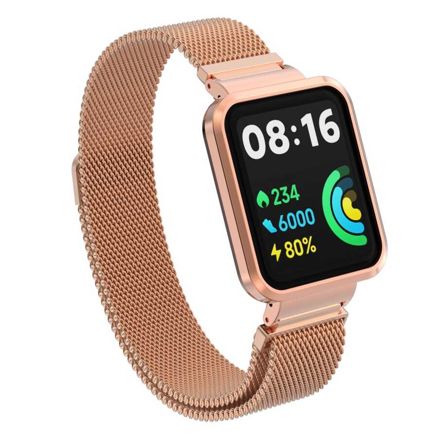 Xiaomi Redmi Watch 2 Lite Uyumlu Metal Kordon – Rose Gold