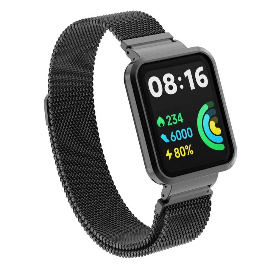 Xiaomi Redmi Watch 2 Lite Uyumlu Metal Kordon – Siyah