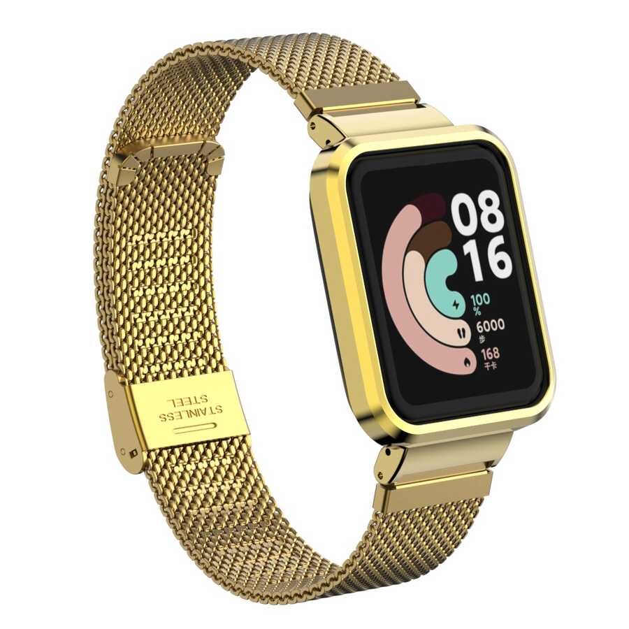 Xiaomi Redmi Watch (Mi Watch Lite) Uyumlu Metal Kordon – Gold