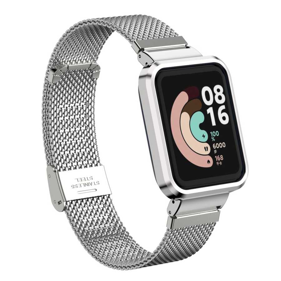 Xiaomi Redmi Watch (Mi Watch Lite) Uyumlu Metal Kordon – Gümüş