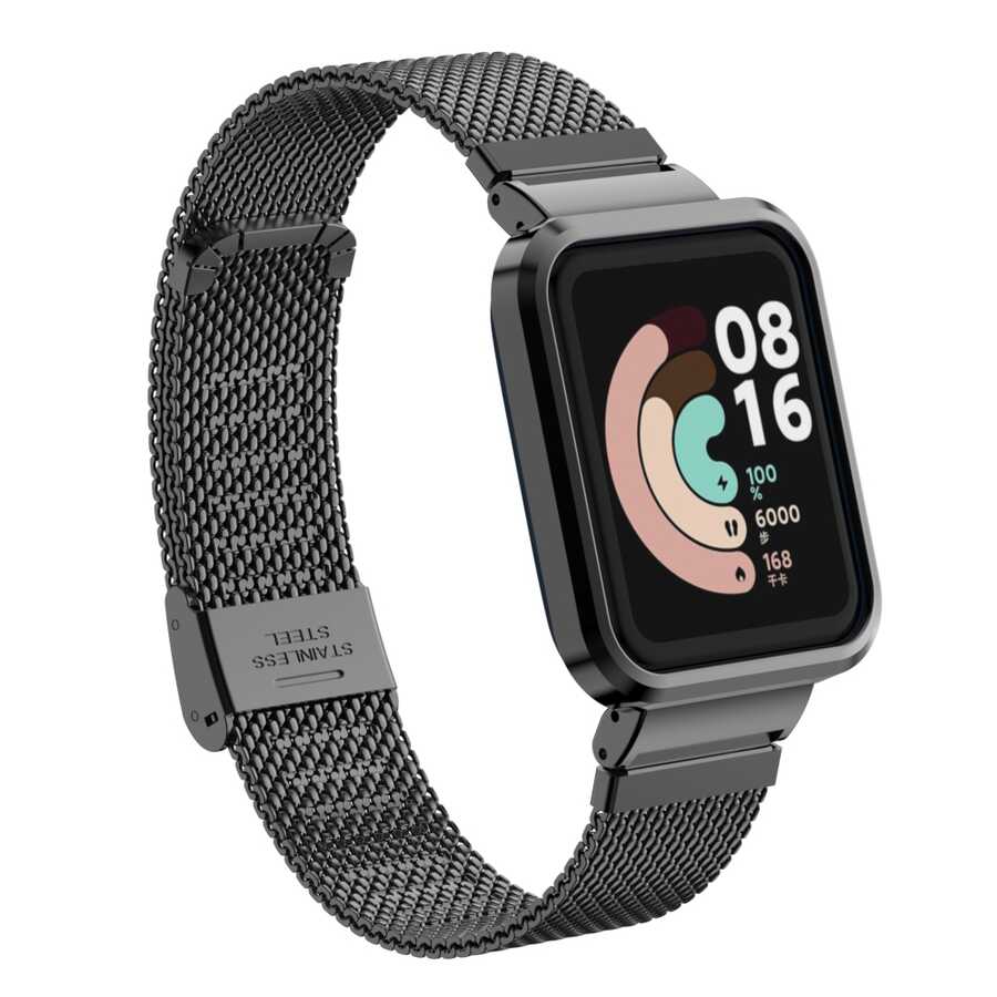 Xiaomi Redmi Watch (Mi Watch Lite) Uyumlu Metal Kordon – Siyah