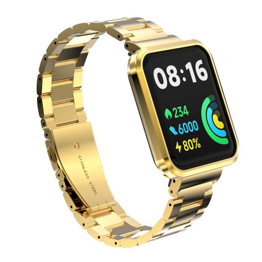 Xiaomi Redmi Watch 2 Lite Uyumlu Metal Kordon – Gold