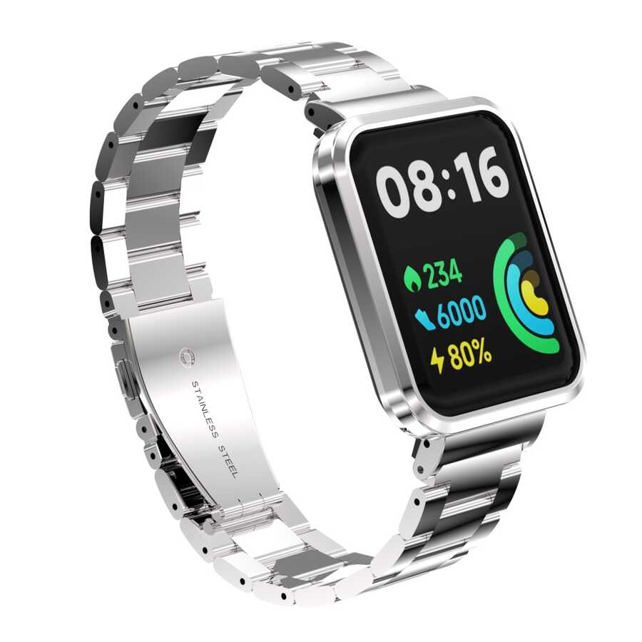 Xiaomi Redmi Watch 2 Lite Uyumlu Metal Kordon – Gümüş