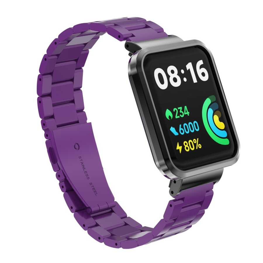 Xiaomi Redmi Watch 2 Lite Uyumlu Metal Kordon – Mor