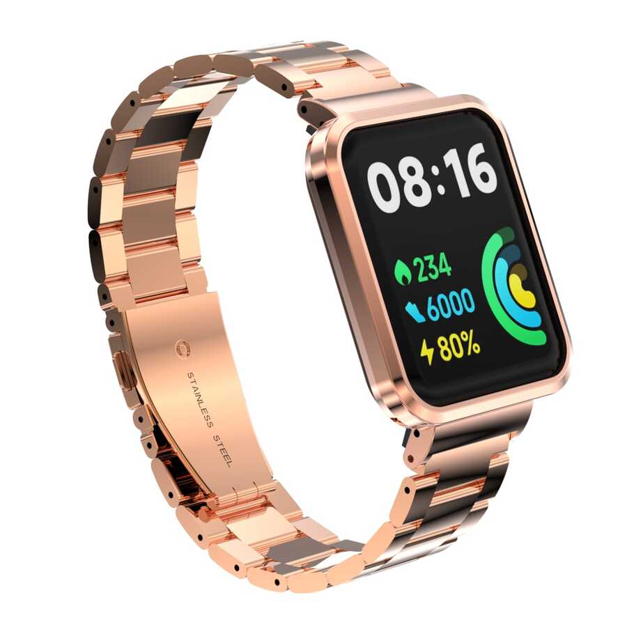 Xiaomi Redmi Watch 2 Lite Uyumlu Metal Kordon – Rose Gold