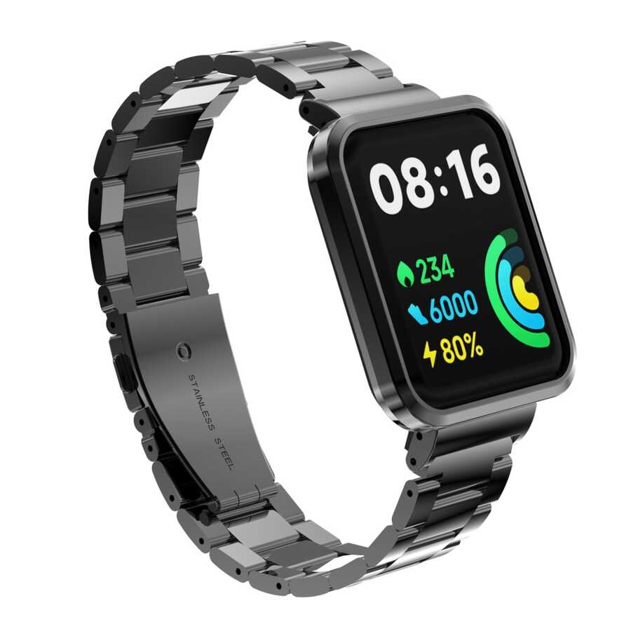 Xiaomi Redmi Watch 2 Lite Uyumlu Metal Kordon – Siyah