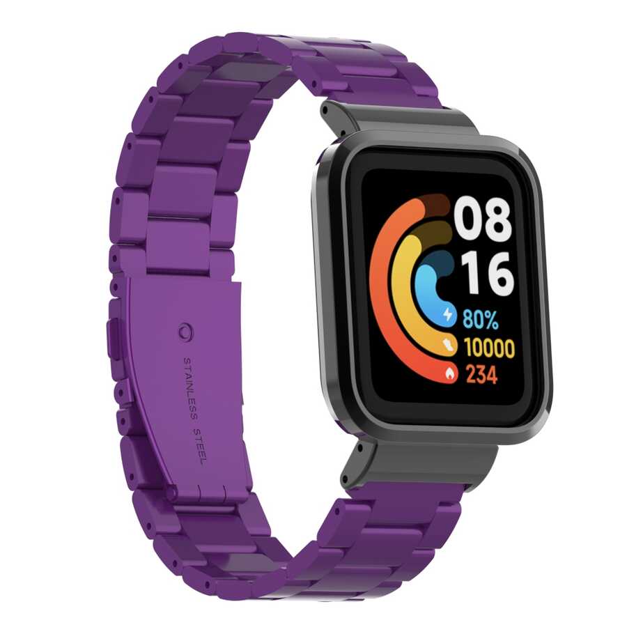 Xiaomi Redmi Watch (Mi Watch Lite) Uyumlu Metal Kordon – Mor