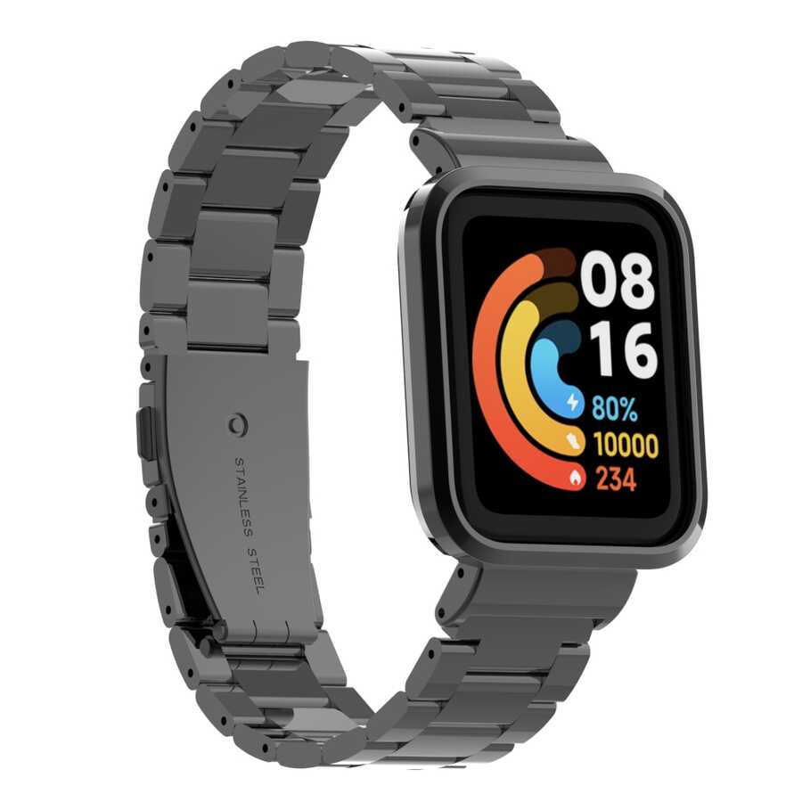 Xiaomi Redmi Watch (Mi Watch Lite) Uyumlu Metal Kordon – Siyah