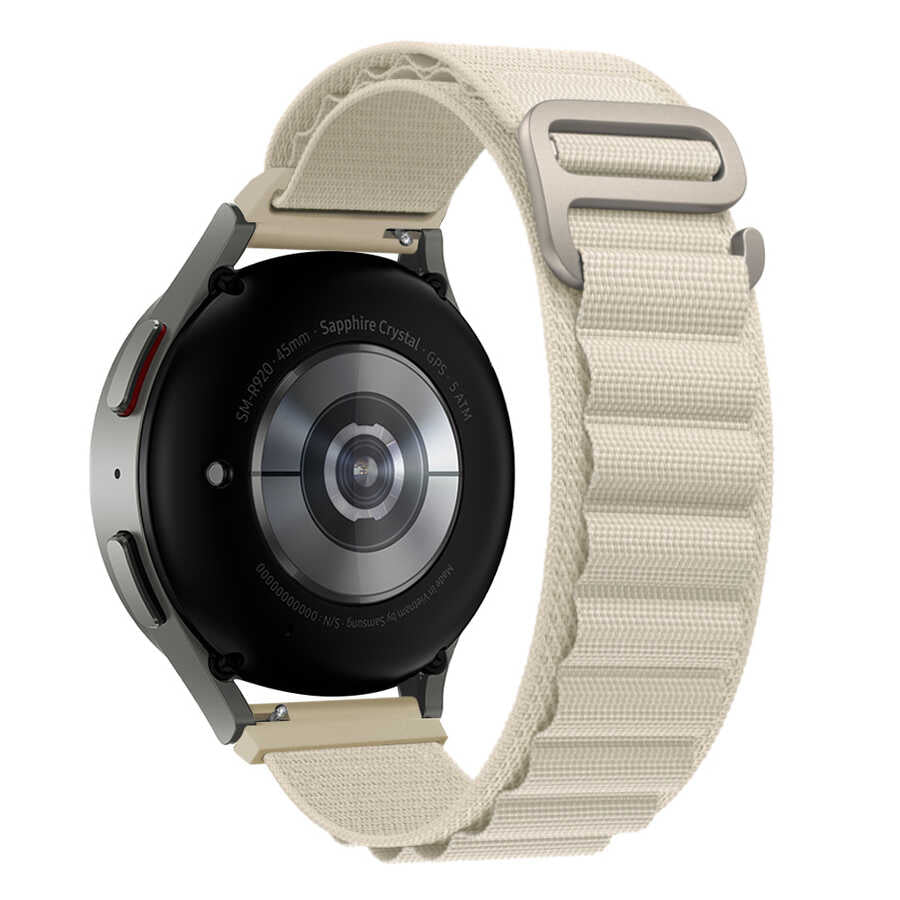 22mm Hasır Akıllı Saat Kordonu – Beyaz